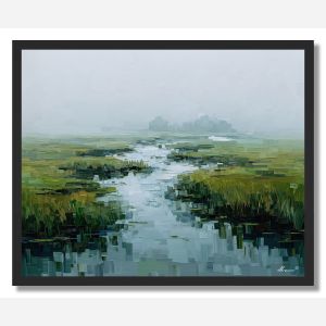 PIXEL FOGGY MARSH - FRAMED