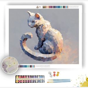 ISO CAT SITTING VOXEL - Paint by Numbers Full Kit
