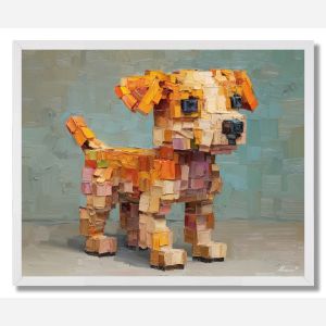 ISO DOG VOXEL PUPPY - FRAMED