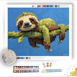 ISO SLOTH HANGING VOXEL - Paint by Numbers Full Kit