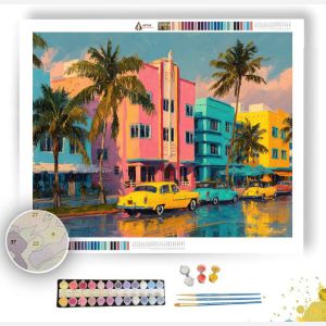 MIAMI ART DECO OCEAN DRIVE - Paint by Numbers Full Kit