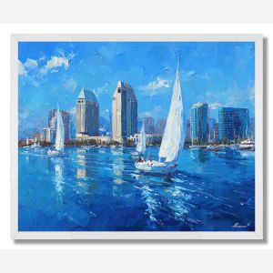 SAN DIEGO BAY HARBOR LIGHT - FRAMED