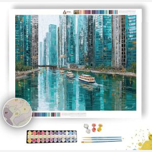 CHICAGO RIVER GLASS TOWERS - Paint by Numbers Full Kit