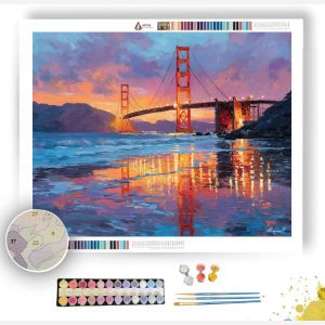 GOLDEN GATE SUNSET SHIMMER - Paint by Numbers Full Kit
