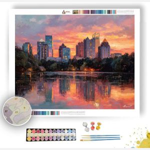 ATLANTA MIDTOWN PEACH SKYLINE - Paint by Numbers Full Kit
