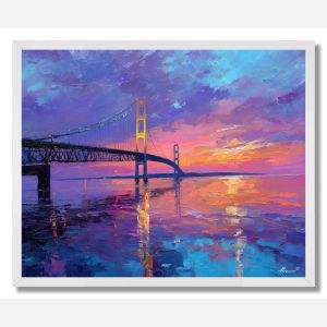 MACKINAC BRIDGE NORTHERN DAWN - FRAMED