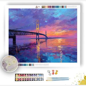 MACKINAC BRIDGE NORTHERN DAWN - Paint by Numbers Full Kit