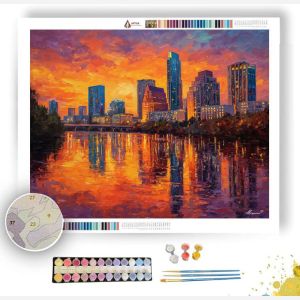 AUSTIN CONGRESS AVENUE SUNSET - Paint by Numbers Full Kit
