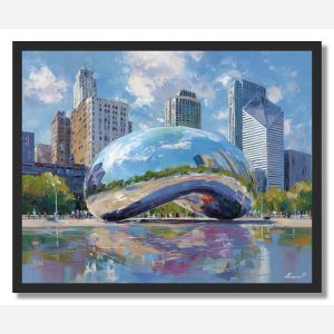 CHICAGO BEAN REFLECTIONS - FRAMED