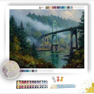 PORTLAND ST JOHNS BRIDGE MIST - Paint by Numbers Full Kit