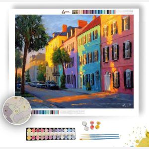 CHARLESTON RAINBOW ROW SUNRISE - Paint by Numbers Full Kit