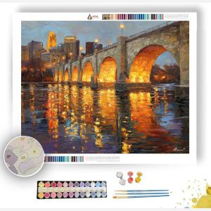MINNEAPOLIS STONE ARCH BRIDGE RIVERLIGHT - Paint by Numbers Full Kit