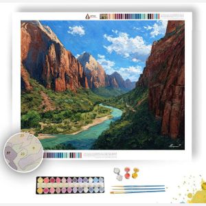 ZION CANYON EMERALD RIVER - Paint by Numbers Full Kit