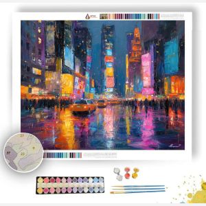 TIMES SQUARE NEON STORM - Paint by Numbers Full Kit