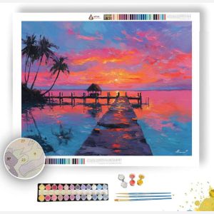 KEY WEST SUNSET PIER - Paint by Numbers Full Kit