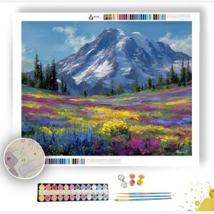 MOUNT RAINIER WILDFLOWER CARPET - Paint by Numbers Full Kit