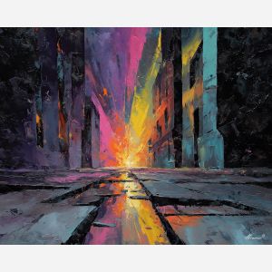 graffiti neon splash, dark alley art, shadow graffiti shapes, gritty urban wall, neon dripping color, abstract street splash, textured graffiti painting