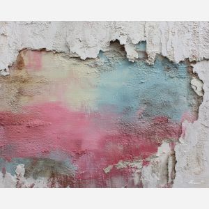 soft graffiti palette, pastel spray art, concrete texture painting, dreamy street mural, gentle urban color mix
