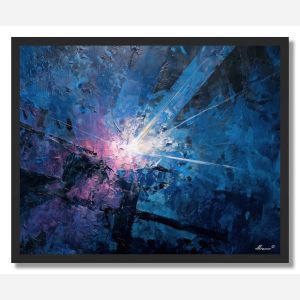 BLUE FLARE PANEL - FRAMED