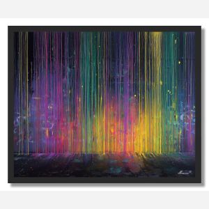 NEON RAINFALL - FRAMED