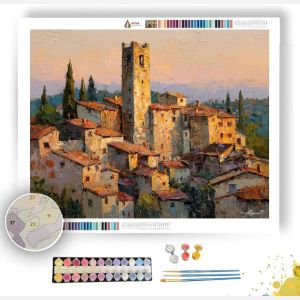TOWER ABOVE THE VILLAGE - Paint by Numbers Full Kit