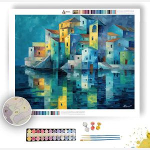 CUBIST SEASIDE TOWN - Paint by Numbers Full Kit