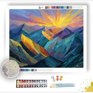 CUBIST MOUNTAIN SUNBREAK - Paint by Numbers Full Kit