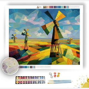 GEOMETRIC WINDMILL FIELD - Paint by Numbers Full Kit
