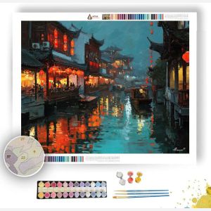 SHANGHAI YU GARDEN NIGHT MARKET - Paint by Numbers Full Kit