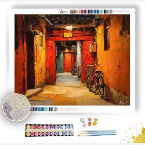 BEIJING HUTONG GOLDEN PATH - Paint by Numbers Full Kit