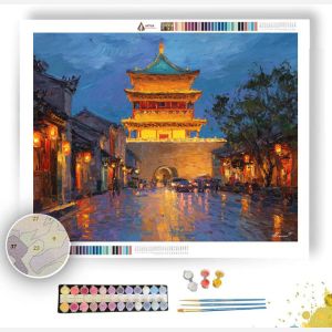 XIAN DRUM TOWER DUSK - Paint by Numbers Full Kit
