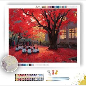 AUTUMN SCHOOLYARD - Paint by Numbers Full Kit