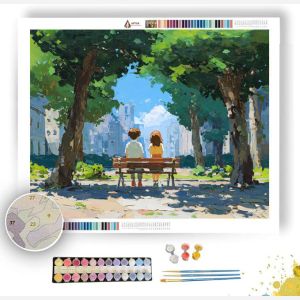 CITY PARK BENCH - Paint by Numbers Full Kit