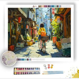 CITY BICYCLE MORNING - Paint by Numbers Full Kit