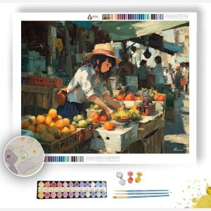 MORNING STREET MARKET - Paint by Numbers Full Kit