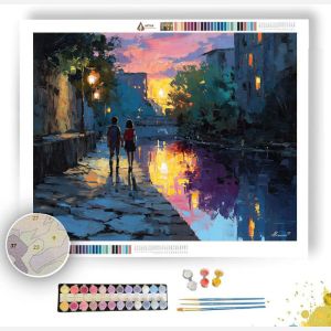 CITY CANAL SUNSET - Paint by Numbers Full Kit