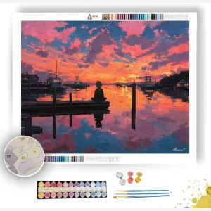 HARBOR SUNSET COLORS - Paint by Numbers Full Kit