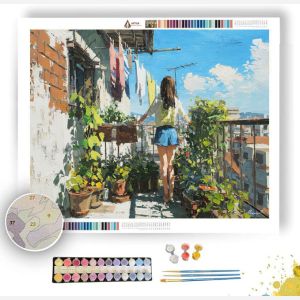 MORNING BALCONY VIEW - Paint by Numbers Full Kit