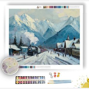 WINTER MOUNTAIN STATION - Paint by Numbers Full Kit