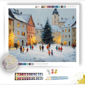 WINTER TOWN SQUARE - Paint by Numbers Full Kit
