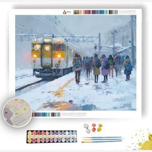 WINTER TRAIN PLATFORM - Paint by Numbers Full Kit