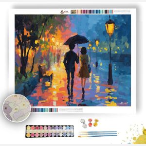 RAINY UMBRELLA WALK - Paint by Numbers Full Kit