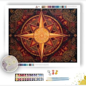 GOLDEN COMPASS MANDALA - Paint by Numbers Full Kit