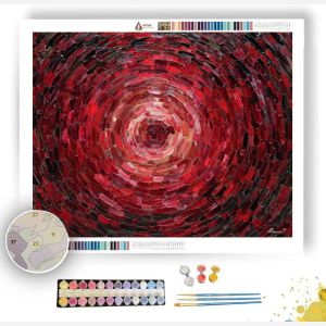 CRIMSON WAVE CIRCLE - Paint by Numbers Full Kit