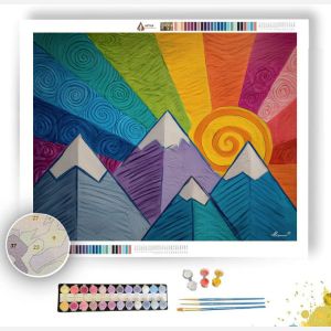 BRIGHT MOUNTAIN DOODLE - Paint by Numbers Full Kit