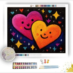 DOODLE HUGGING HEARTS - Paint by Numbers Full Kit