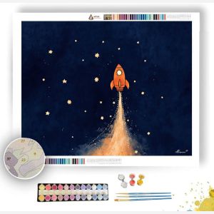 DOODLE SPACE ROCKET - Paint by Numbers Full Kit
