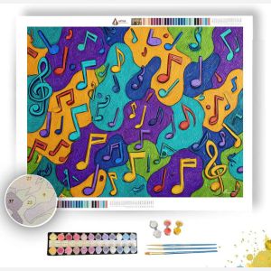 DOODLE MUSIC NOTES - Paint by Numbers Full Kit