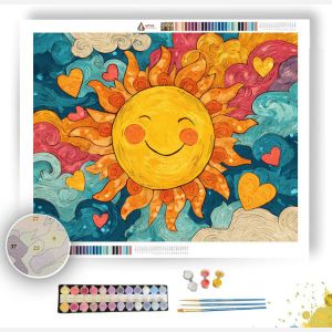 DOODLE SUNSHINE SMILE - Paint by Numbers Full Kit