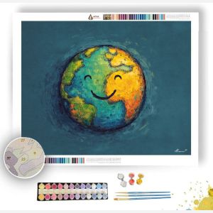 DOODLE SMILEY GLOBE - Paint by Numbers Full Kit